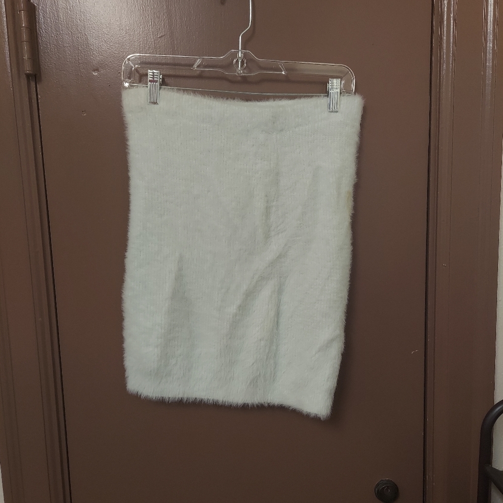 Fuzzy Light Blue Mini Skirt